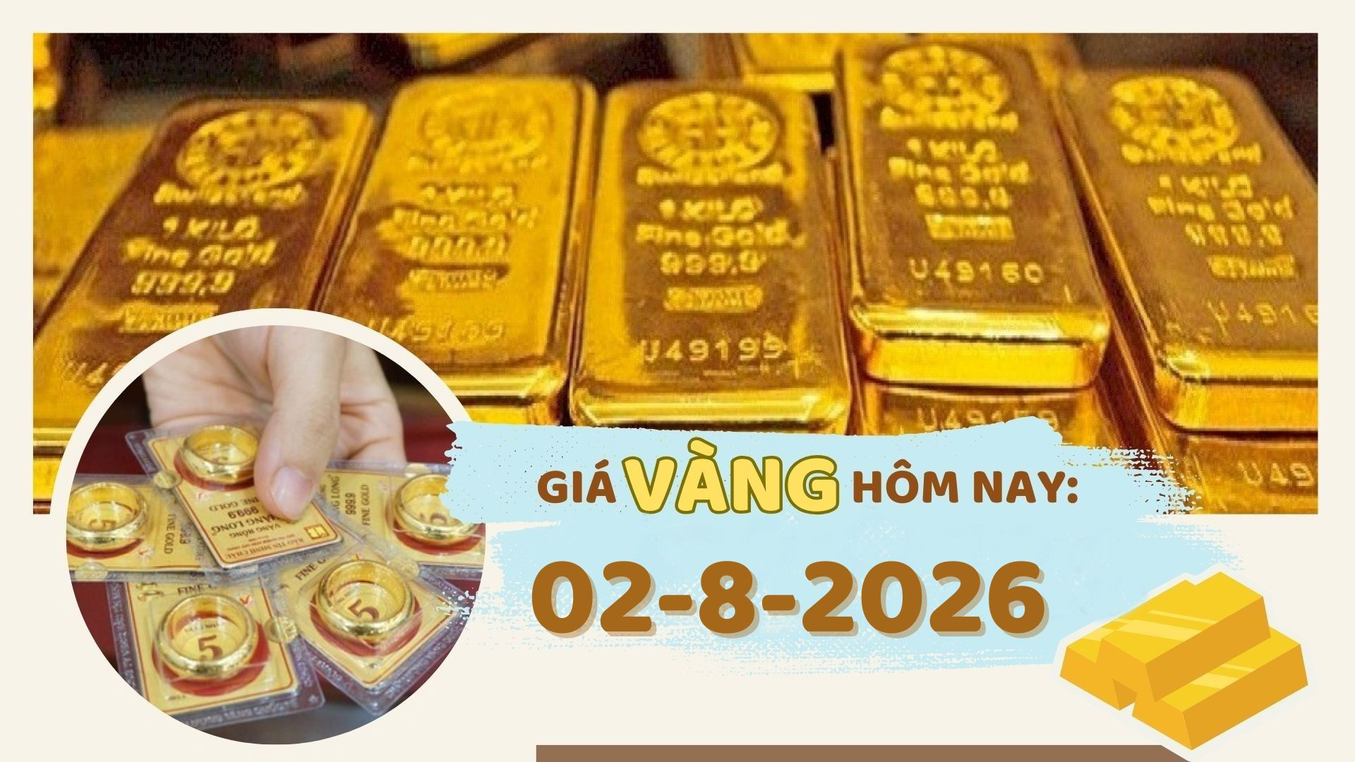 Giá vàng hôm nay 2-8: Giảm 900.000 đồng/lượng
