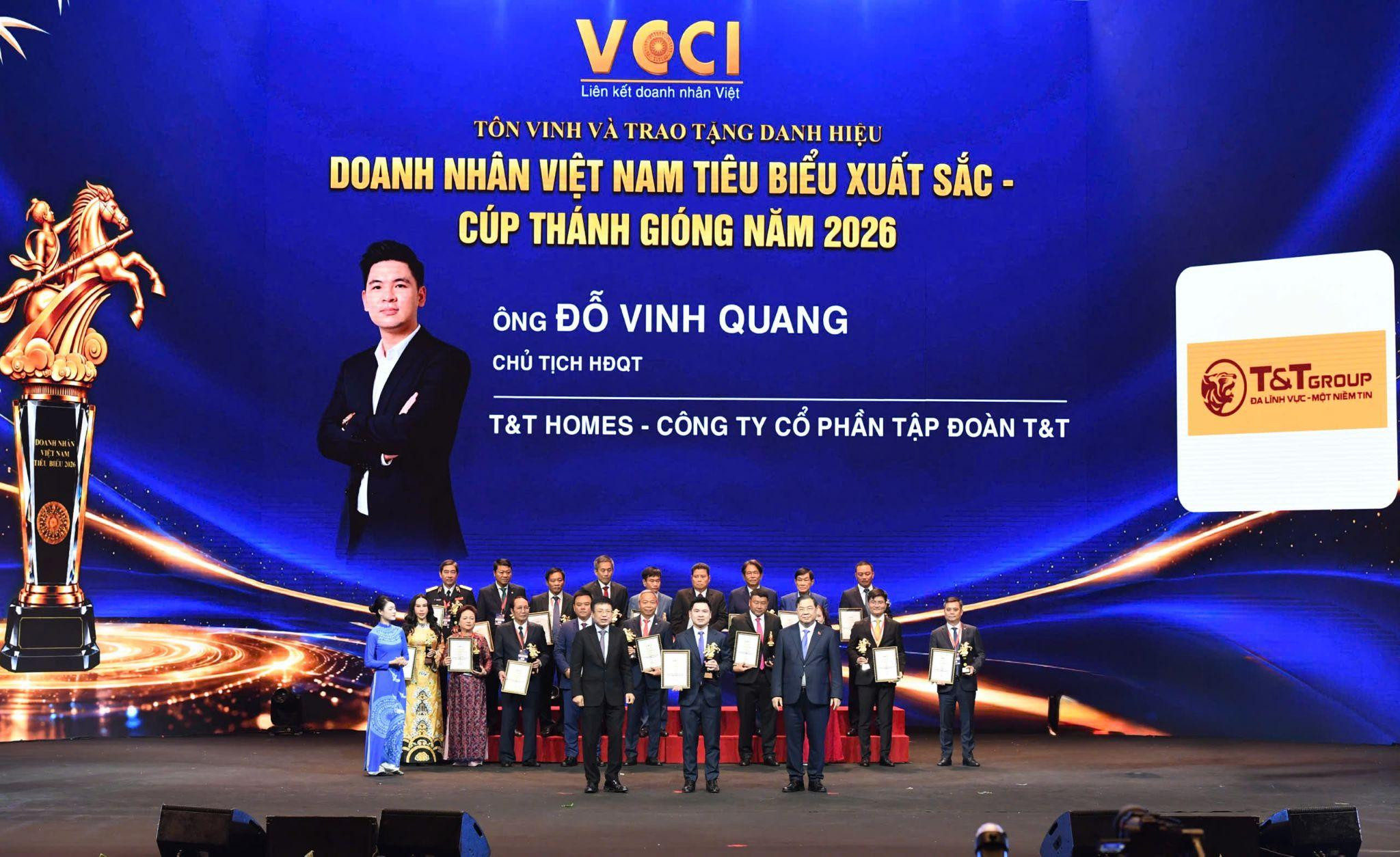 Phó Chủ tịch T&T Group Đỗ Vinh Quang được vinh danh Doanh nhân Việt Nam tiêu biểu xuất sắc – Cúp Thánh Gióng 2026